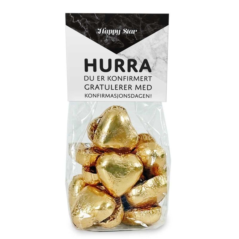 Gullhjerter - Hurra for konfirmanten (Svart)