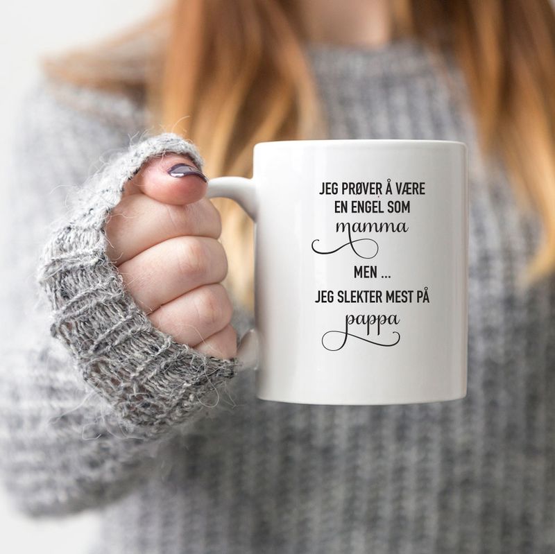 Kopp Engel som mamma 