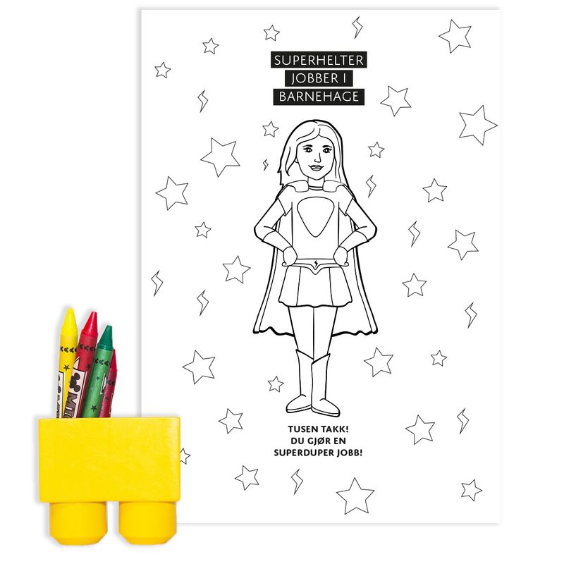 Gavepapir: Superhelt Bhg Dame- Digital PDF