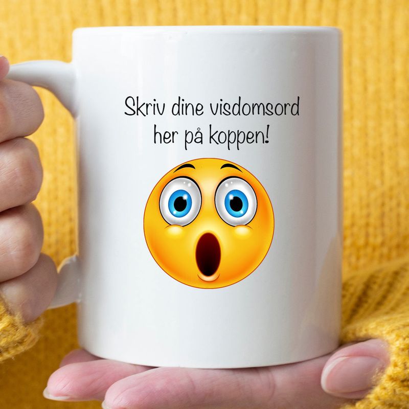 Kopp 'Din tekst med smiley' 