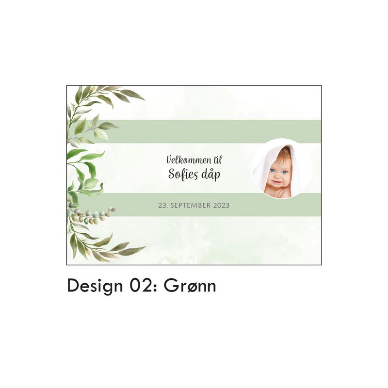 Kinder omslag dåp/navnefest med personlig bilde/tekst 