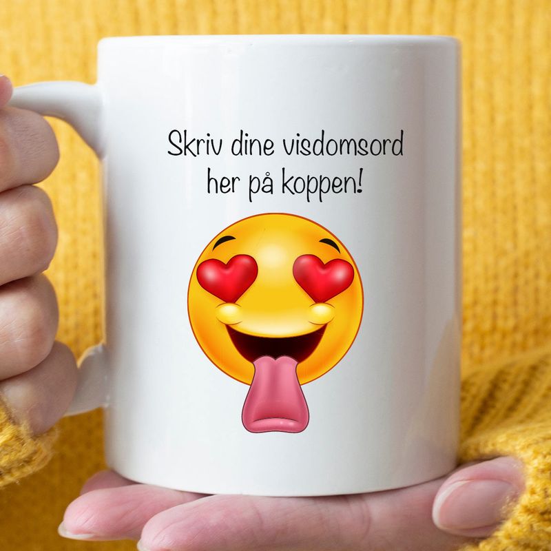 Kopp 'Din tekst med smiley' 