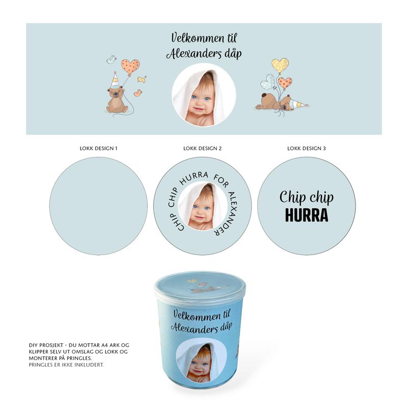 Pringles omslag blå med bjørner