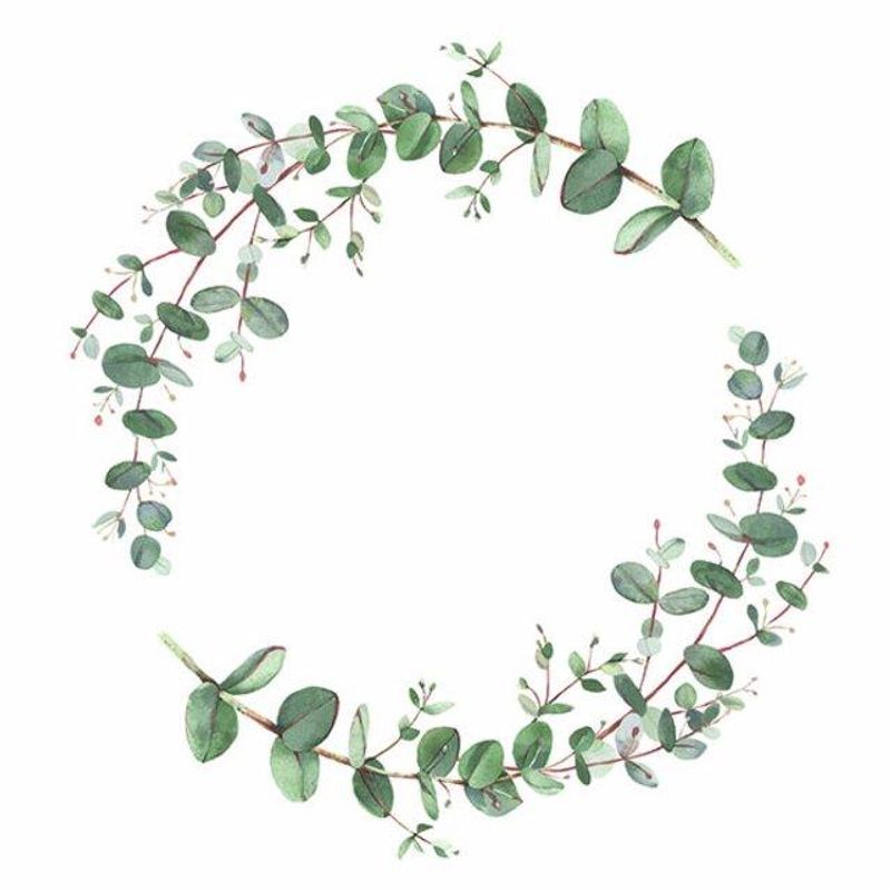 Lunsjserviett: Eucalyptus Branche White