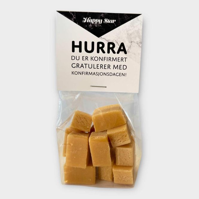 Hovedbilde Fudge - Hurra for konfirmanten (svart marmor)