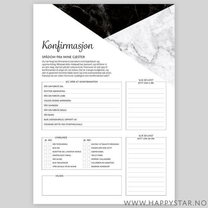 Hovedbilde Spådomsark svart marble