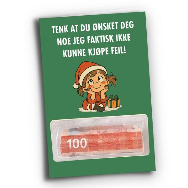 Hovedbilde Nissejenta - julekort med pengeholder