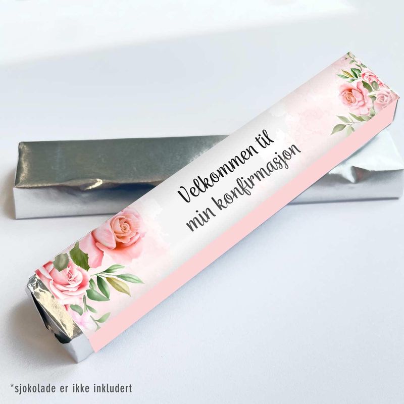 Kinder omslag: Konfirmasjon rosa roser