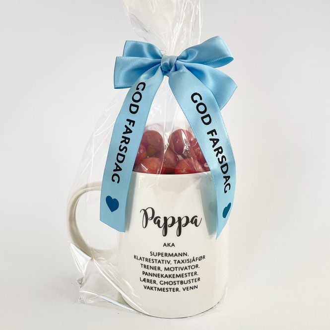 Hovedbilde Pappa kopp med bringebærlakris