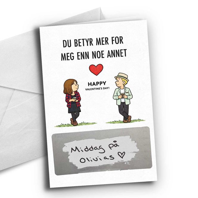 Hovedbilde Du betyr mer enn noe annet- kort med skrapefelt