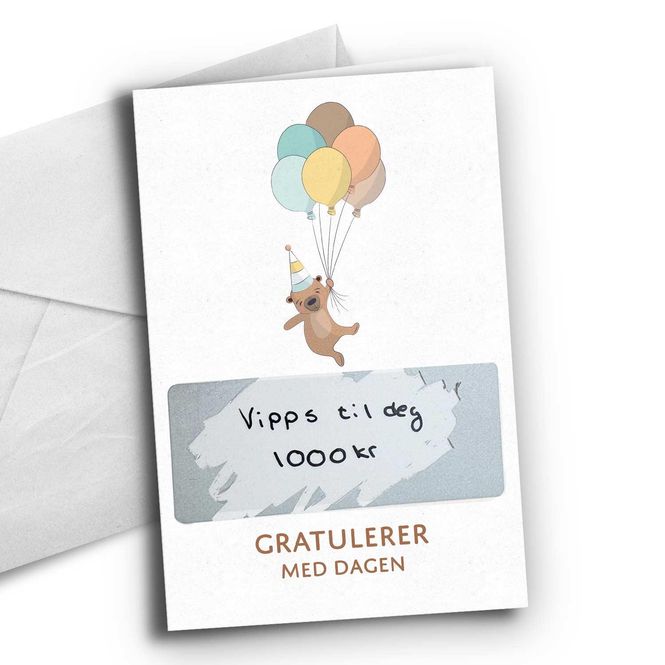 Hovedbilde Bursdagsbjørn - med skrapefelt