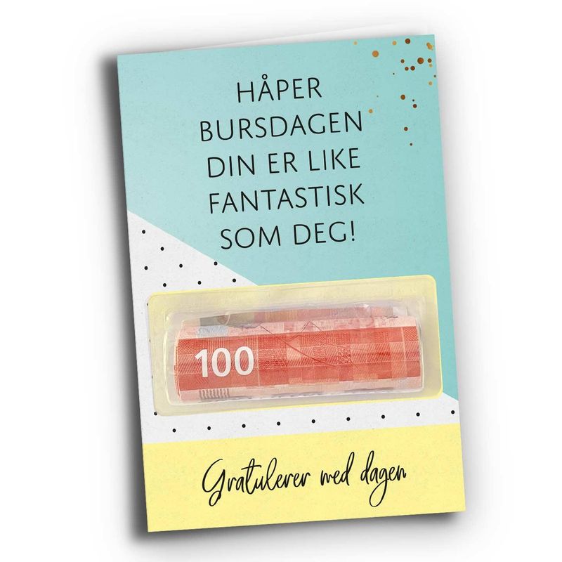 Fantastisk som deg bursdagskort - med pengeholder