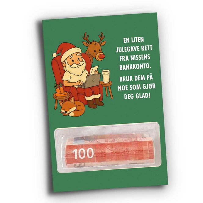 Hovedbilde Nissens nettbank - julekort med pengeholder