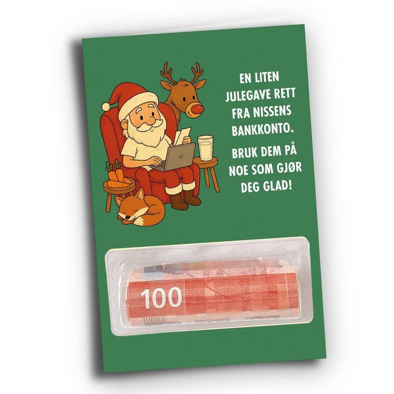 Nissens nettbank - julekort med pengeholder