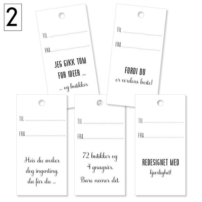 Hovedbilde 10stk - Sett 2- Til og fra lapper 7x15cm