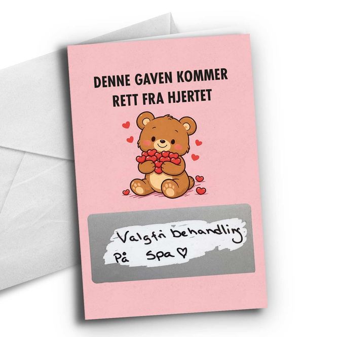 Hovedbilde Gave rett fra hjertet- kort med skrapefelt