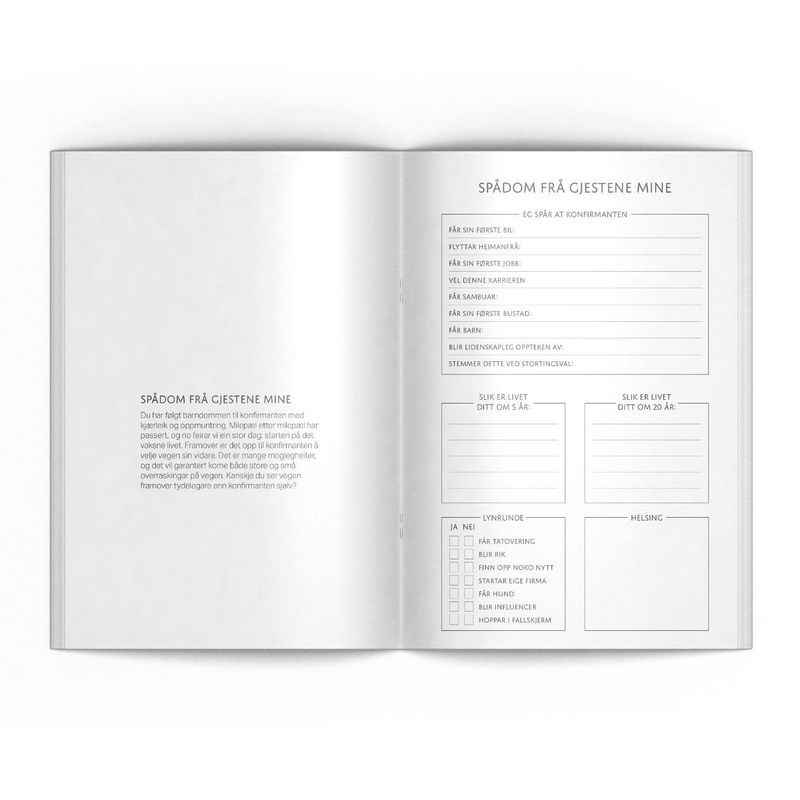 Gjestebok NYNORSK- Svart marmor med spådomssider
