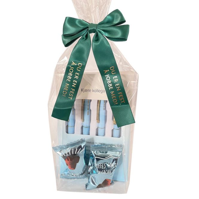 Hovedbilde Gavepakke til kollega - 4pk kulepenn og trøfler
